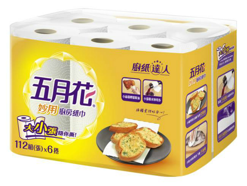 五月花妙用廚房紙巾112組 6捲 8袋 箱 Pchome 24h購物