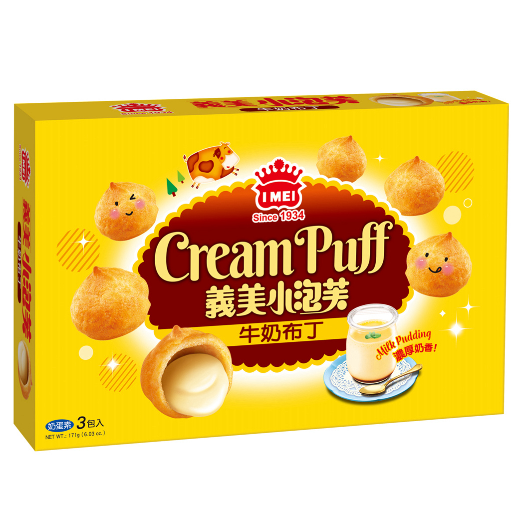 義美牛奶布丁泡芙171g3入 Pchome 24h購物