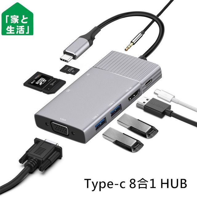 鋼鐵系列hdmi Vga Sd Tf 多功能type C 影音轉接器 Pchome 24h購物