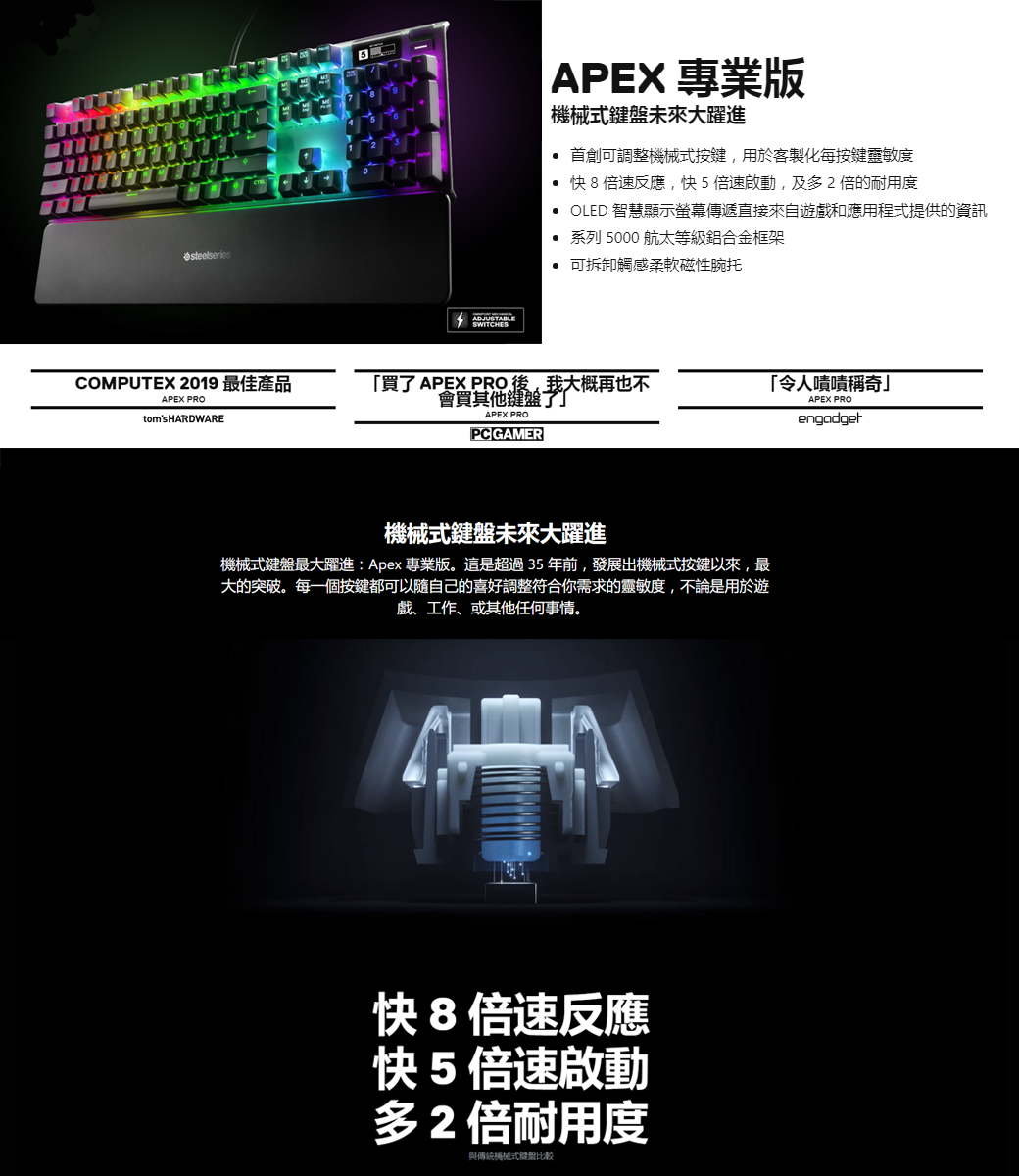 Steelseries Apex Pro 鍵盤 中 Pchome 24h購物