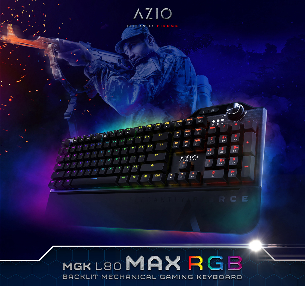 Azio Mgk L80 Max Rgb 青軸 中文 德國cherry機械鍵盤 Pchome 24h購物
