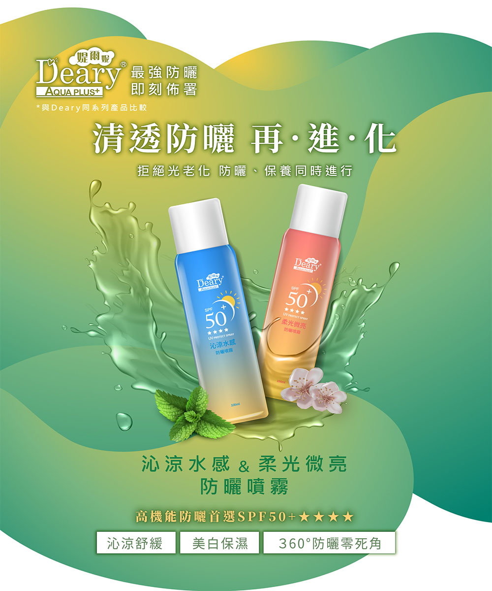 Deary 媞爾妮 沁涼水感防曬噴霧100ml 瓶 Pchome 24h購物