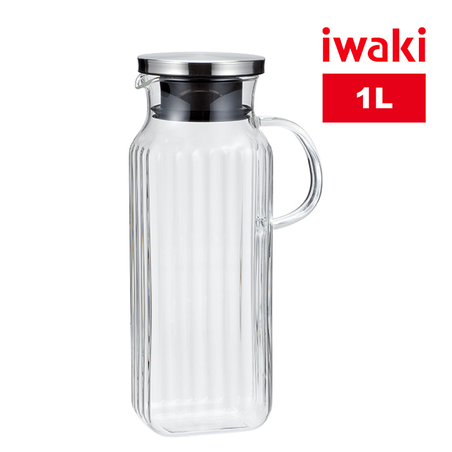 Iwaki 日本品牌不鏽鋼系列方形耐熱玻璃水壺 把手款 1l Pchome 24h購物