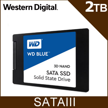 WD SSD 2TB 2.5吋 3D NAND固態硬碟(藍標)