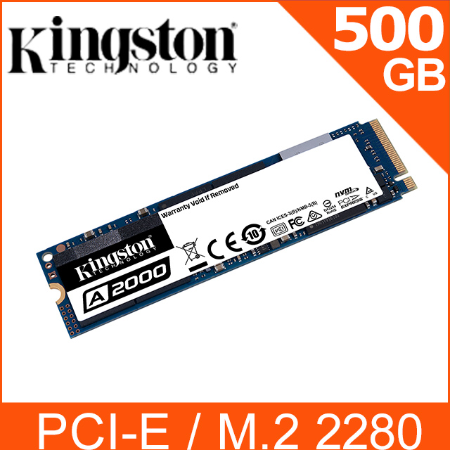 金士頓 Kingston A2000 500G NVMe PCIe 固態硬碟 (SA2000M8/500G)