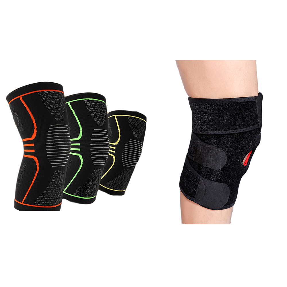 Posma Spk080 透氣加壓運動壓縮膝腿套組配兩側條調整型膝套 Pchome 24h購物