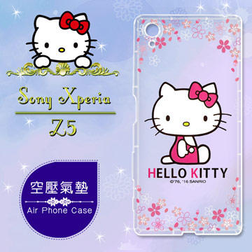 三麗鷗授權hello Kitty 凱蒂貓sony Xperia Z5 5 2吋彩繪空壓手機殼 櫻花 Pchome 24h購物