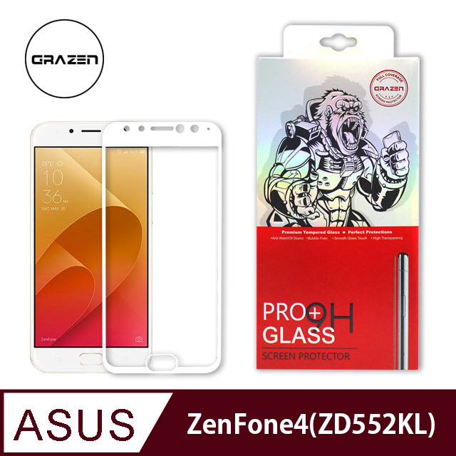 格森grazen 華碩asus Zenfone4 Selfie Pro Zd552kl 滿版 白 鋼化玻璃 Pchome 24h購物