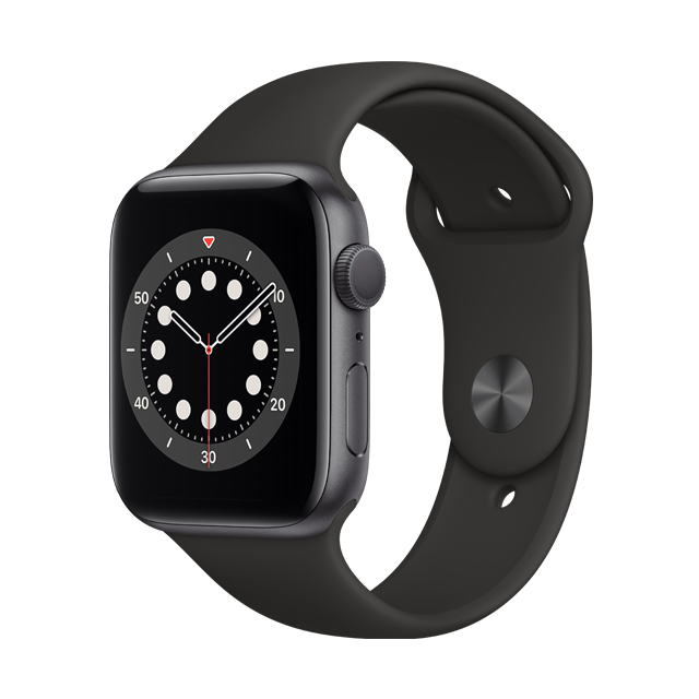 se space gray aluminum case black sport band 44mm